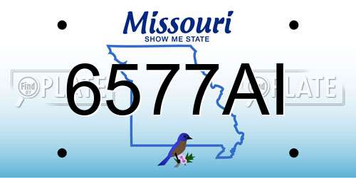 6577AI Missouri License Plate
