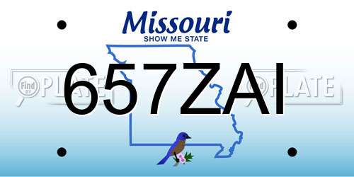 657ZAI Missouri License Plate