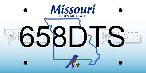 658DTS Missouri License Plate