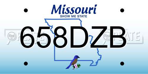 658DZB Missouri License Plate