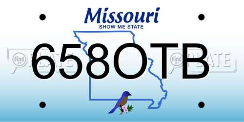 658OTB Missouri License Plate