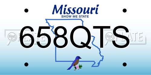 658QTS Missouri License Plate