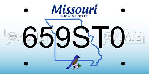 659ST0 Missouri License Plate