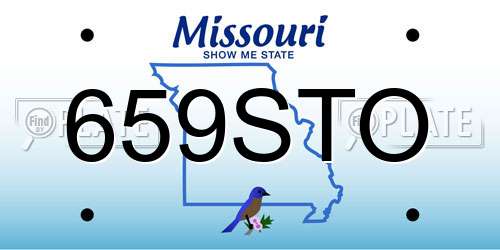 659STO Missouri License Plate