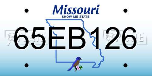 65EB126 Missouri License Plate