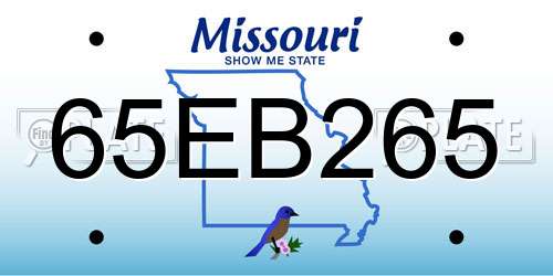 65EB265 Missouri License Plate