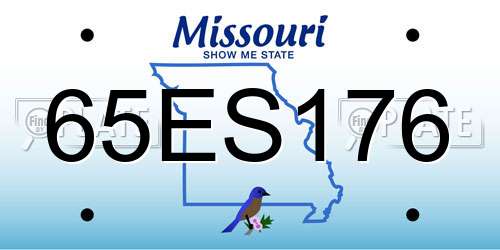 65ES176 Missouri License Plate