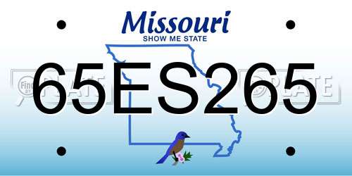 65ES265 Missouri License Plate