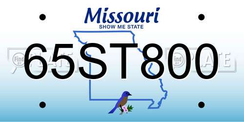 65ST800 Missouri License Plate