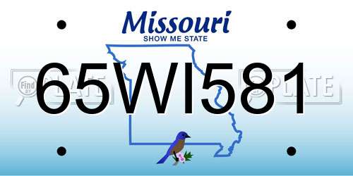 65WI581 Missouri License Plate