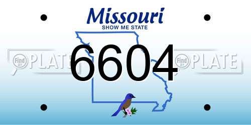 6604 Missouri License Plate