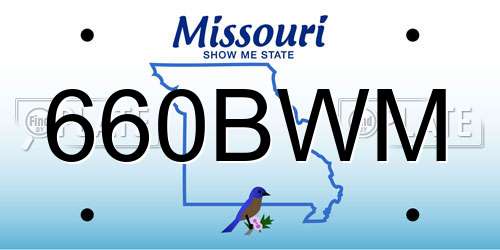 660BWM Missouri License Plate