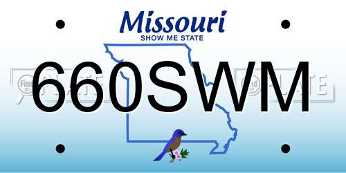 660SWM Missouri License Plate