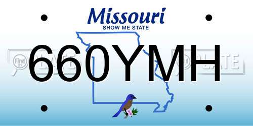 660YMH Missouri License Plate