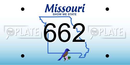662 Missouri License Plate