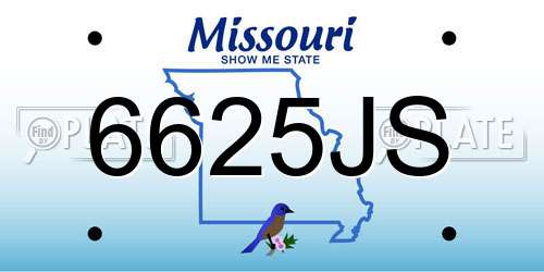 6625JS Missouri License Plate