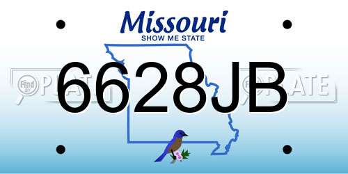 6628JB Missouri License Plate