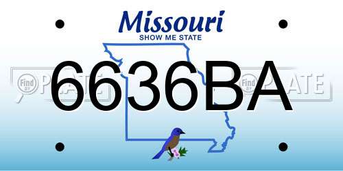 6636BA Missouri License Plate