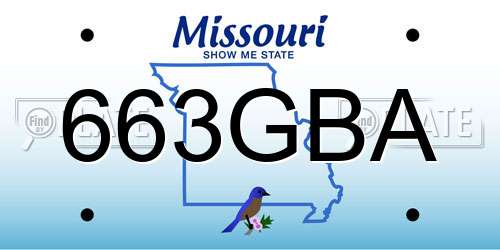 663GBA Missouri License Plate
