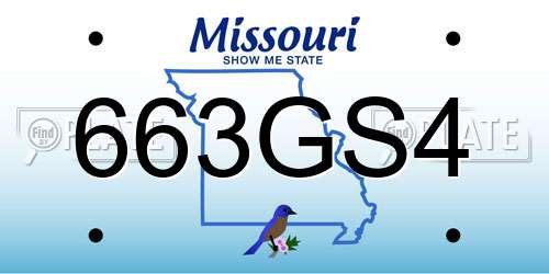 663GS4 Missouri License Plate