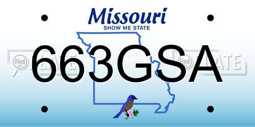 663GSA Missouri License Plate