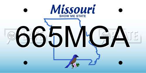 665MGA Missouri License Plate