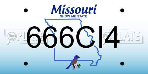 666CI4 Missouri License Plate