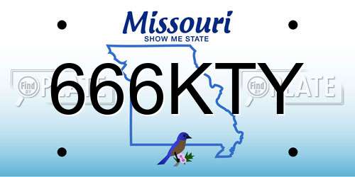 666KTY Missouri License Plate