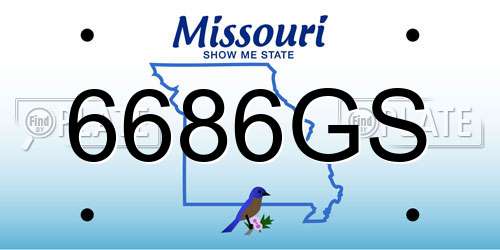 6686GS Missouri License Plate