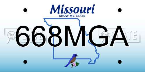 668MGA Missouri License Plate
