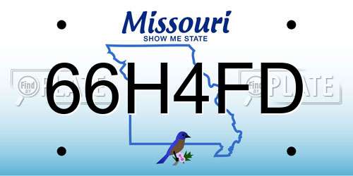 66H4FD Missouri License Plate