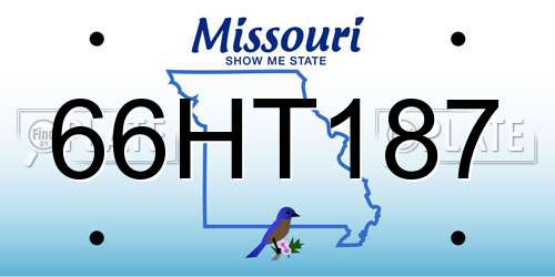 66HT187 Missouri License Plate