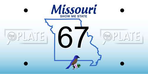 67 Missouri License Plate