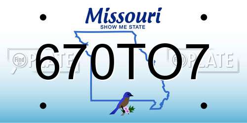 670TO7 Missouri License Plate