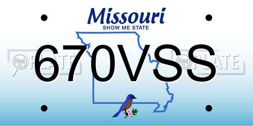670VSS Missouri License Plate
