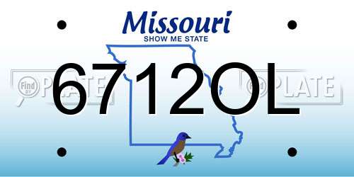 6712OL Missouri License Plate