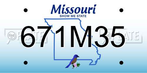 671M35 Missouri License Plate