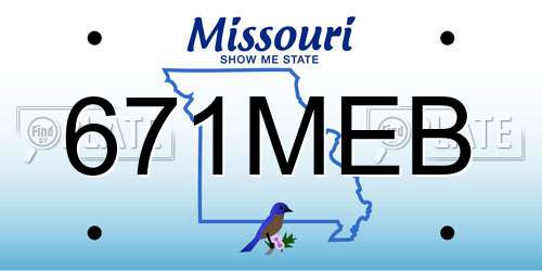 671MEB Missouri License Plate