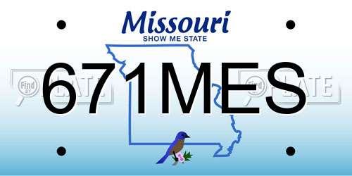 671MES Missouri License Plate
