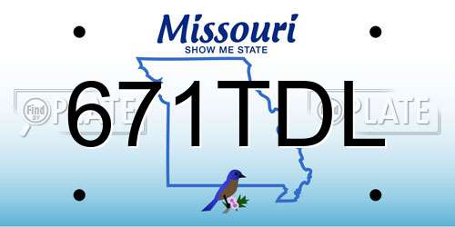 671TDL Missouri License Plate
