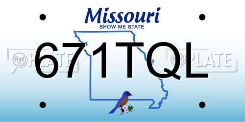671TQL Missouri License Plate