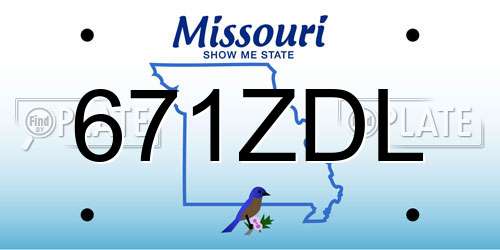 671ZDL Missouri License Plate