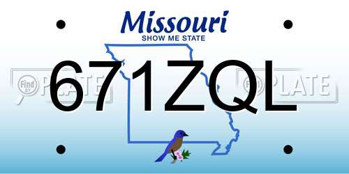 671ZQL Missouri License Plate