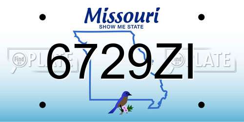 6729ZI Missouri License Plate