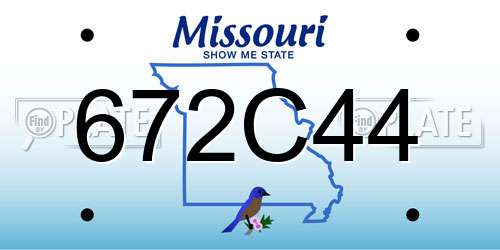 672C44 Missouri License Plate