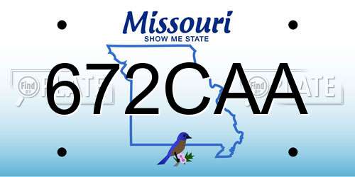 672CAA Missouri License Plate