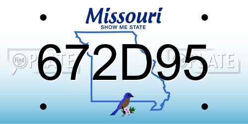 672D95 Missouri License Plate