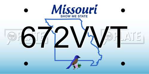 672VVT Missouri License Plate