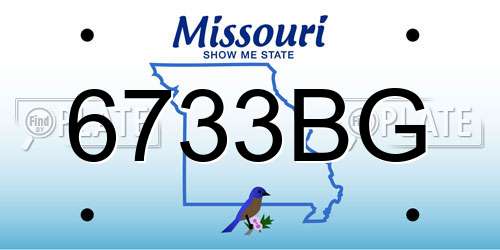 6733BG Missouri License Plate
