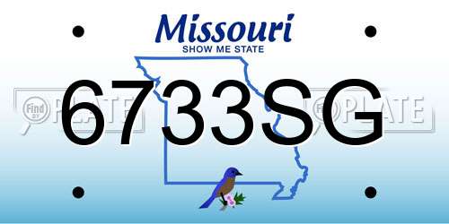 6733SG Missouri License Plate